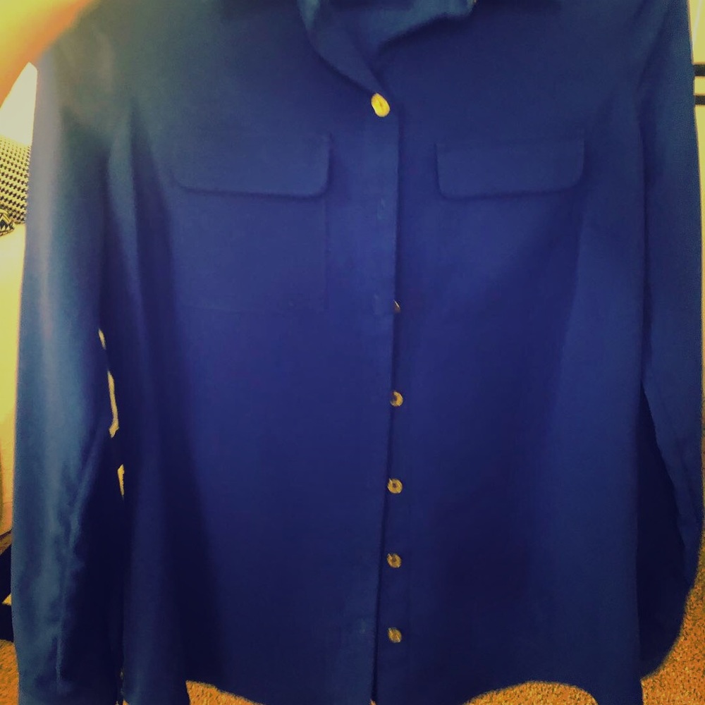 Royal Blue BCBG Button-Down Shirt, size XS